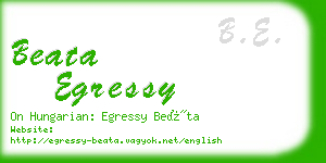 beata egressy business card